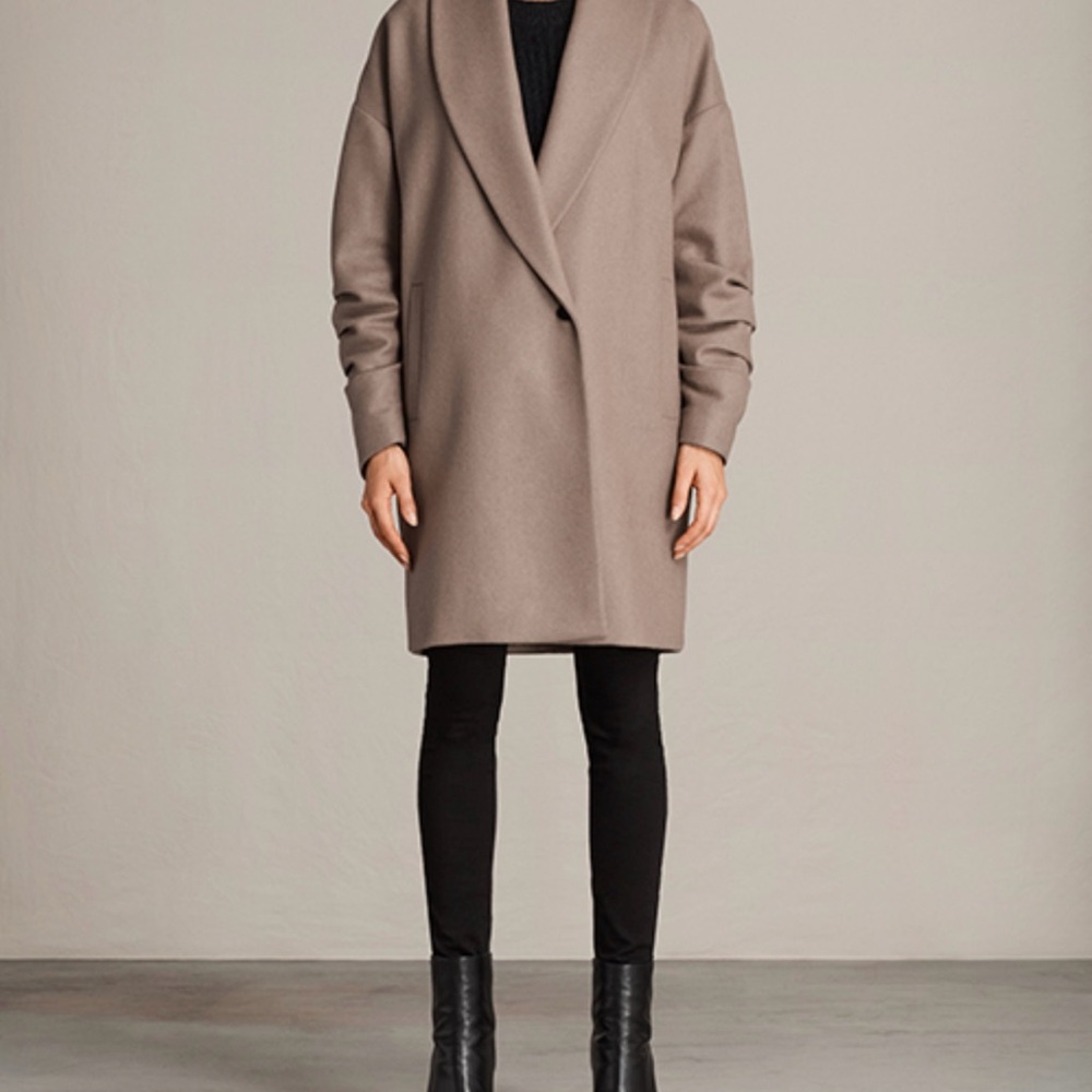 All Saints 🤳🏻 Kenzie Ruched Coat size S